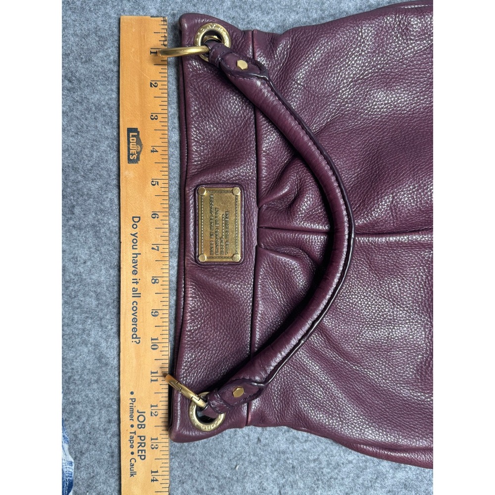 Marc Jacobs Classic Q Hillier Hobo Bag Purse Burgundy Leather - Picture 10 of 15
